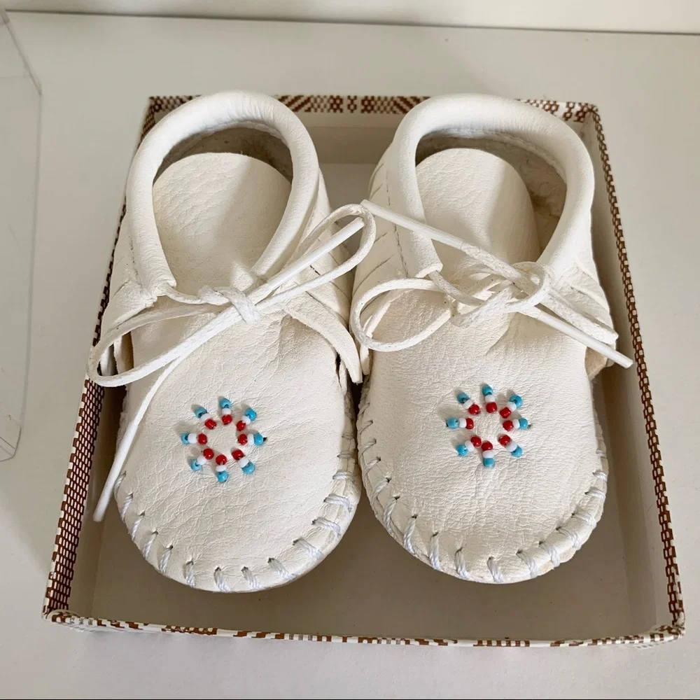 90’s  Vintage elk skin baby moccasins